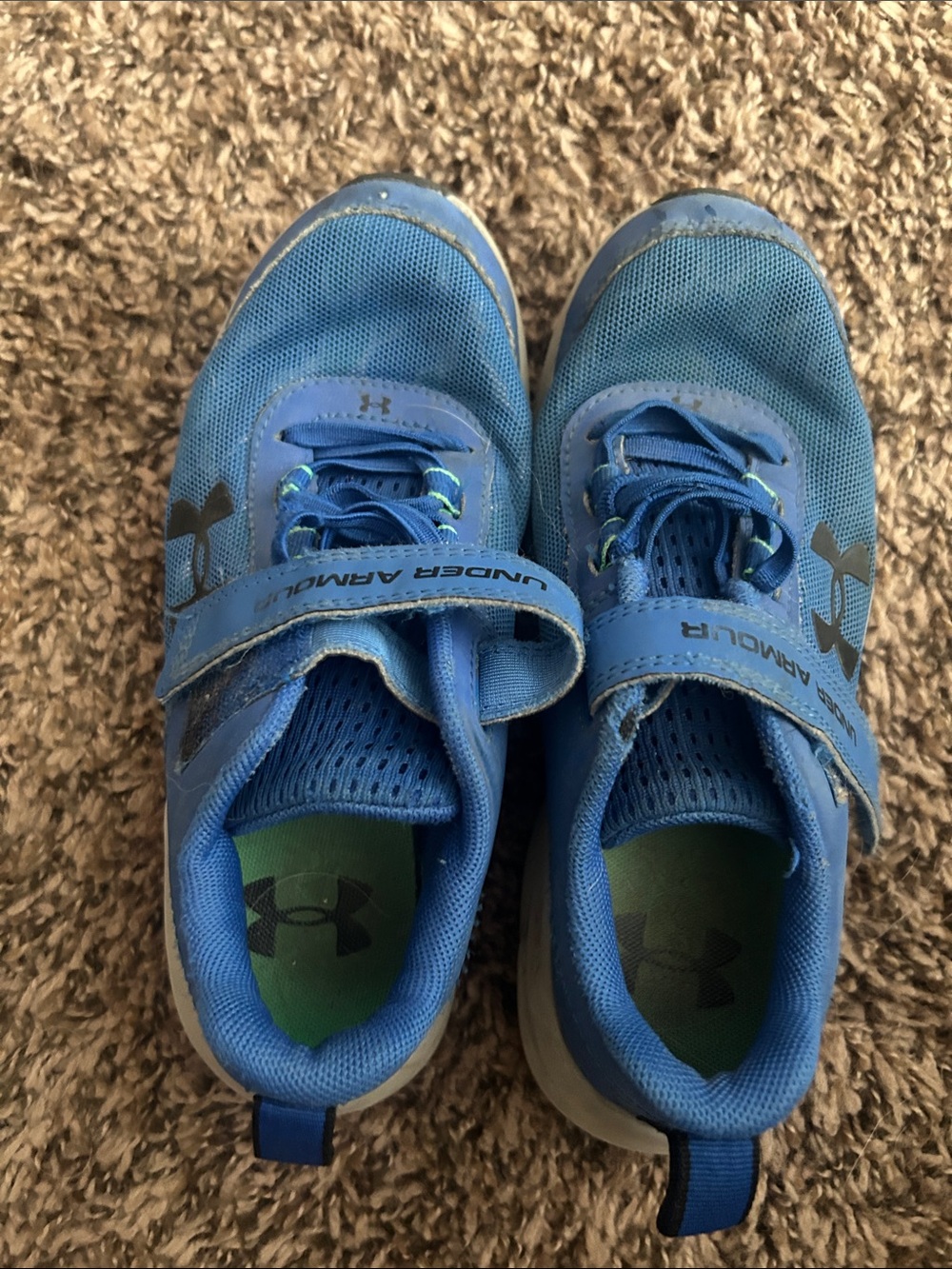 Under Armour Kids Blue and Green Athletic Sneakers